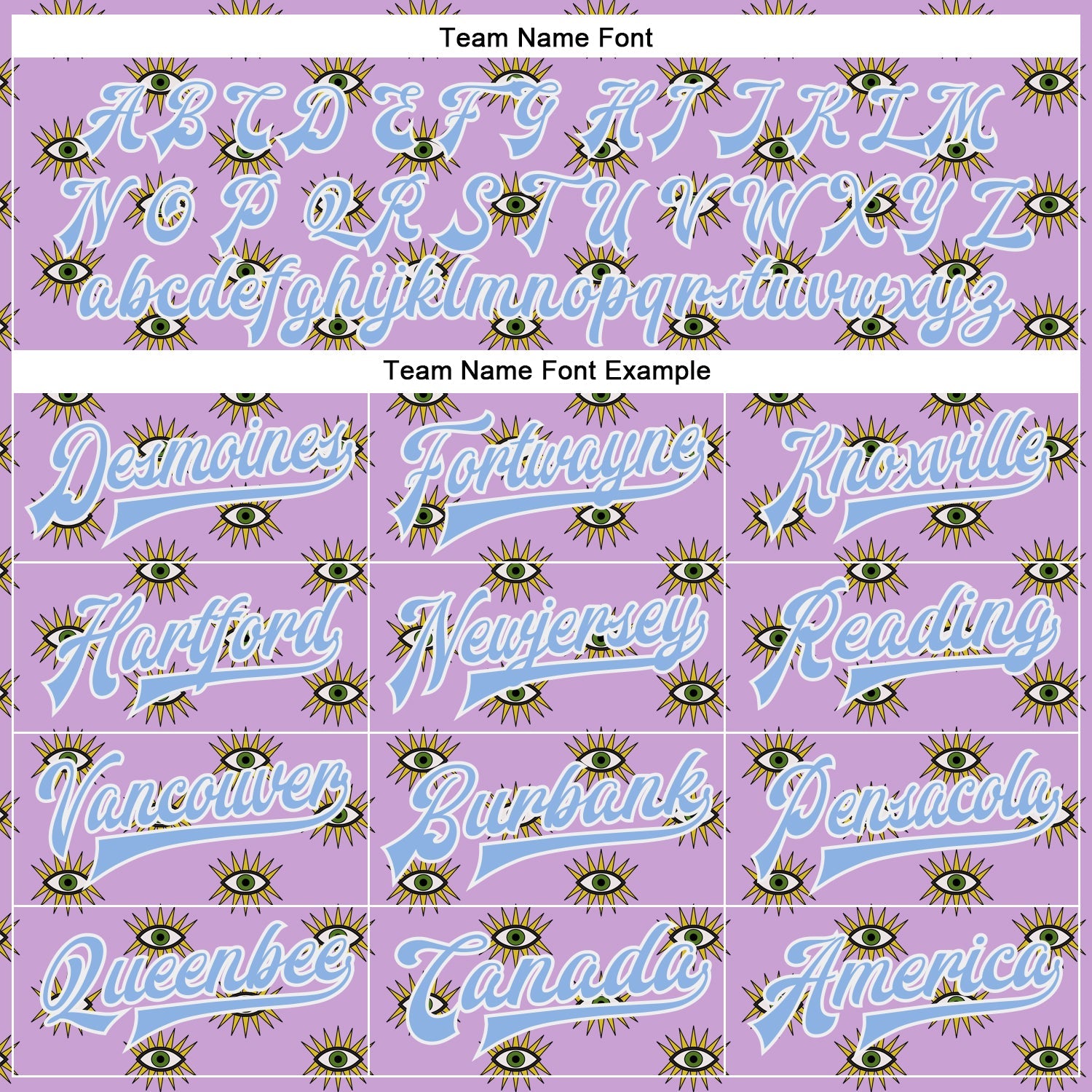 Custom Light Purple Light Blue-White Evil Eyes 3D Pattern Design Bomber Full-Snap Varsity Letterman Jacket view 6
