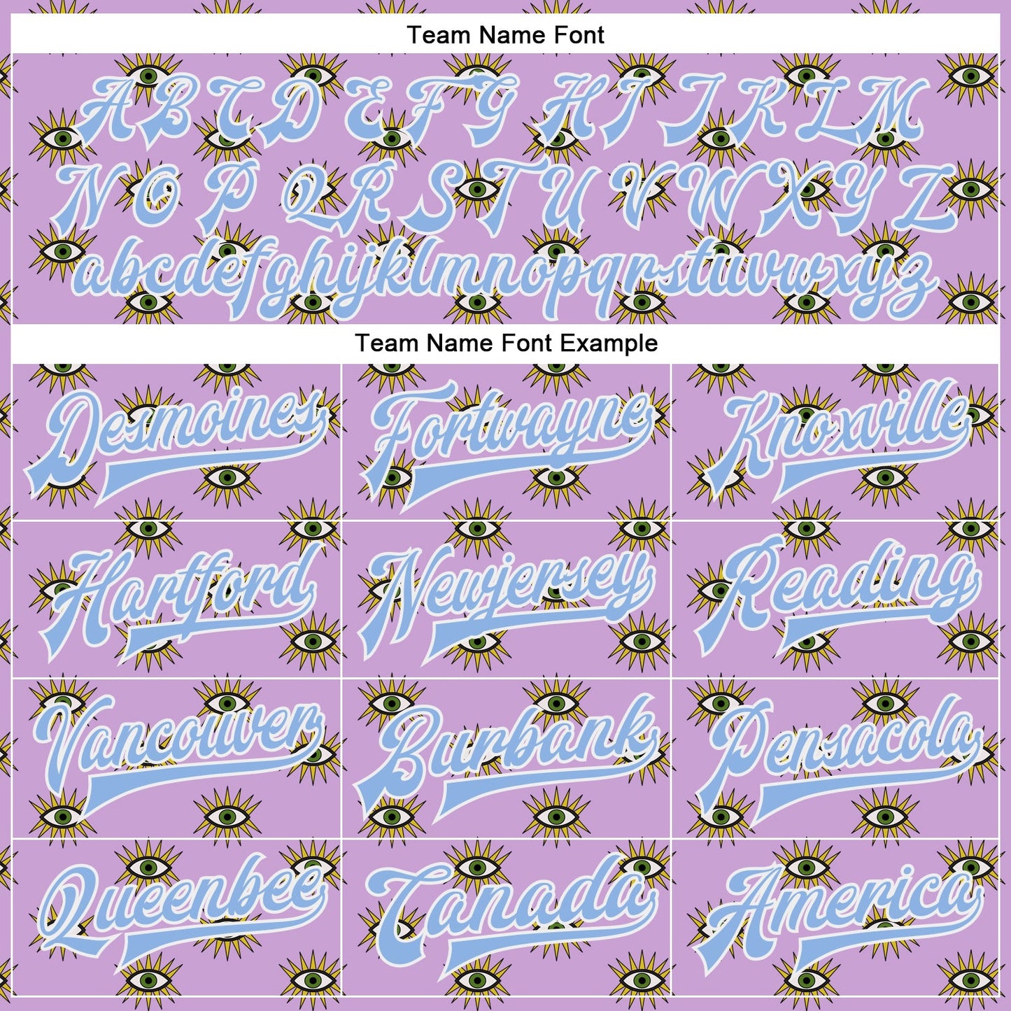 Custom Light Purple Light Blue-White Evil Eyes 3D Pattern Design Bomber Full-Snap Varsity Letterman Jacket view 6