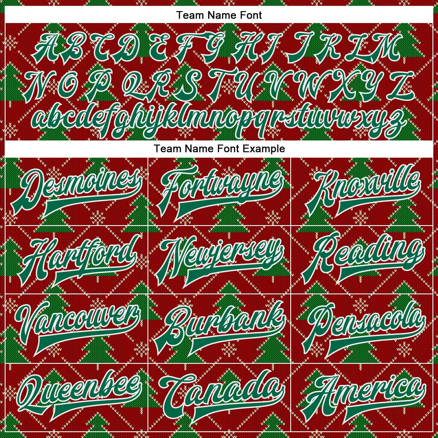 Custom Red Kelly Green-White Christmas 3D Bomber Full-Snap Varsity Letterman Jacket view 6