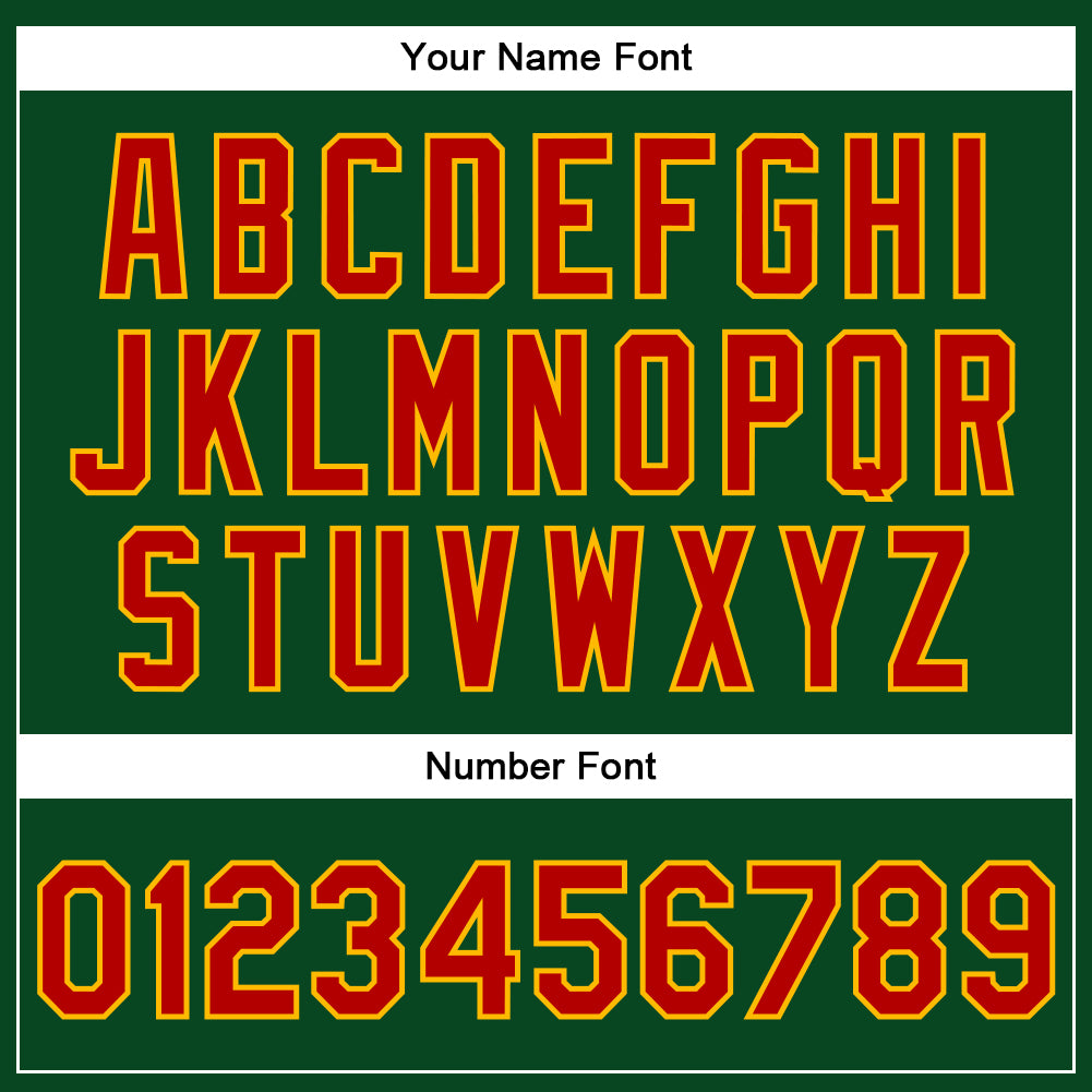 Custom Green Red-Gold Christmas 3D Bomber Full-Snap Varsity Letterman Jacket view 7