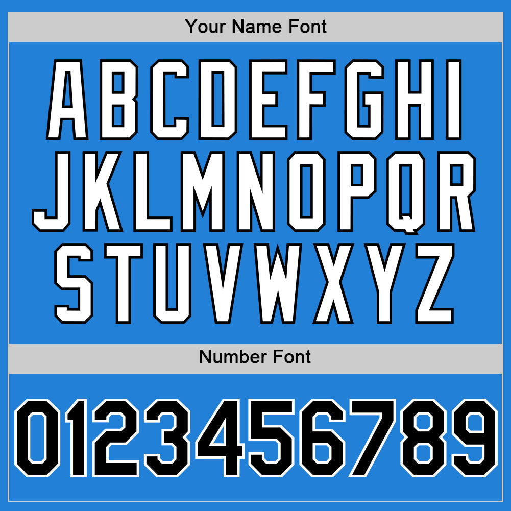 Custom Powder Blue Black-White Bomber Full-Snap Varsity Letterman Hoodie Jacket view 5