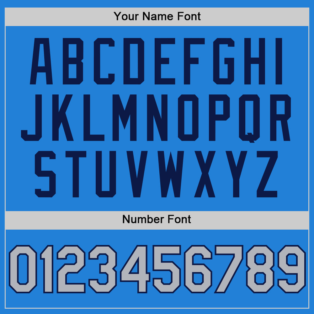 Custom Powder Blue Gray-Navy Bomber Full-Snap Varsity Letterman Two Tone Hoodie Jacket view 5