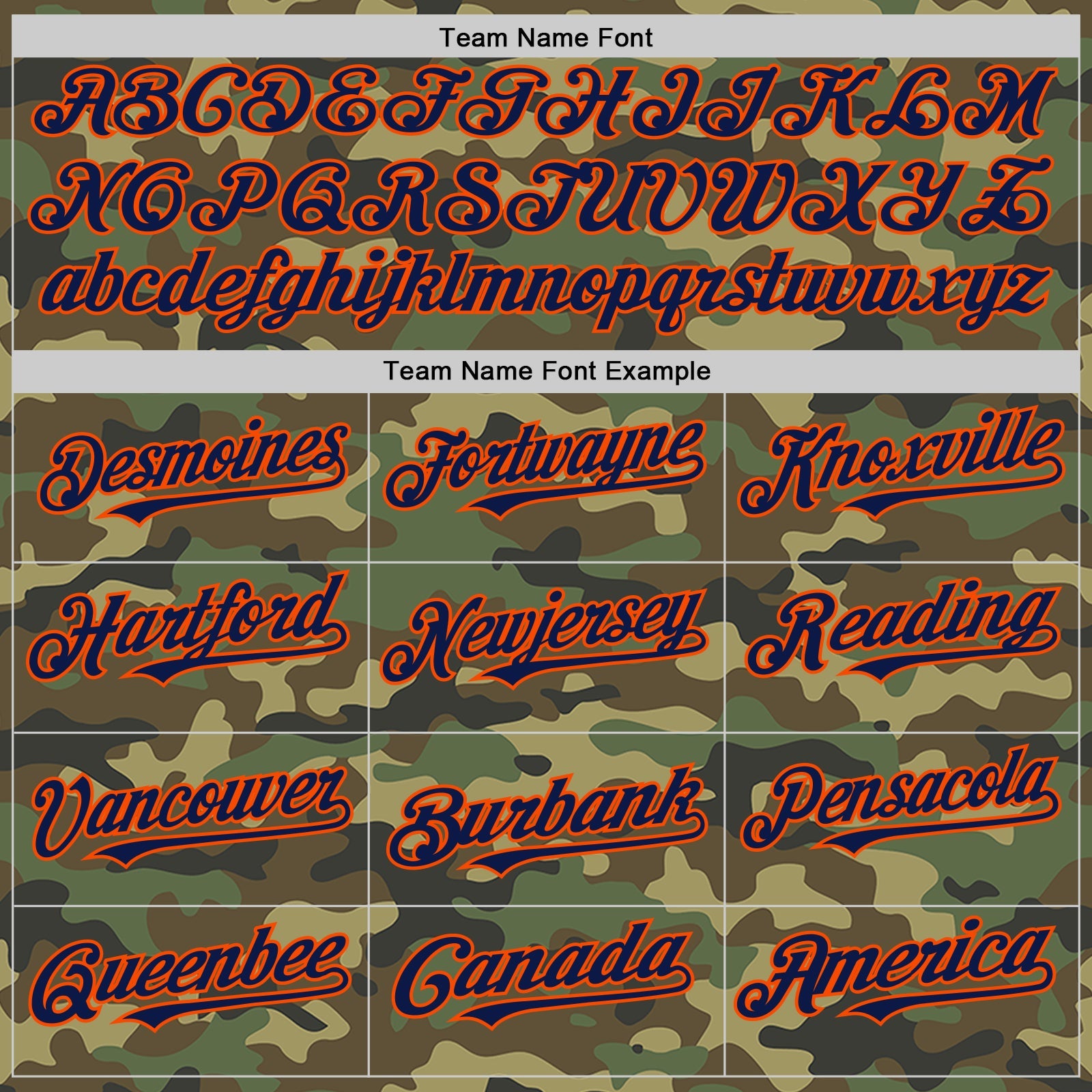 Custom Camo Navy-Orange Bomber Full-Snap Varsity Letterman Salute To Service Hoodie Jacket view 4