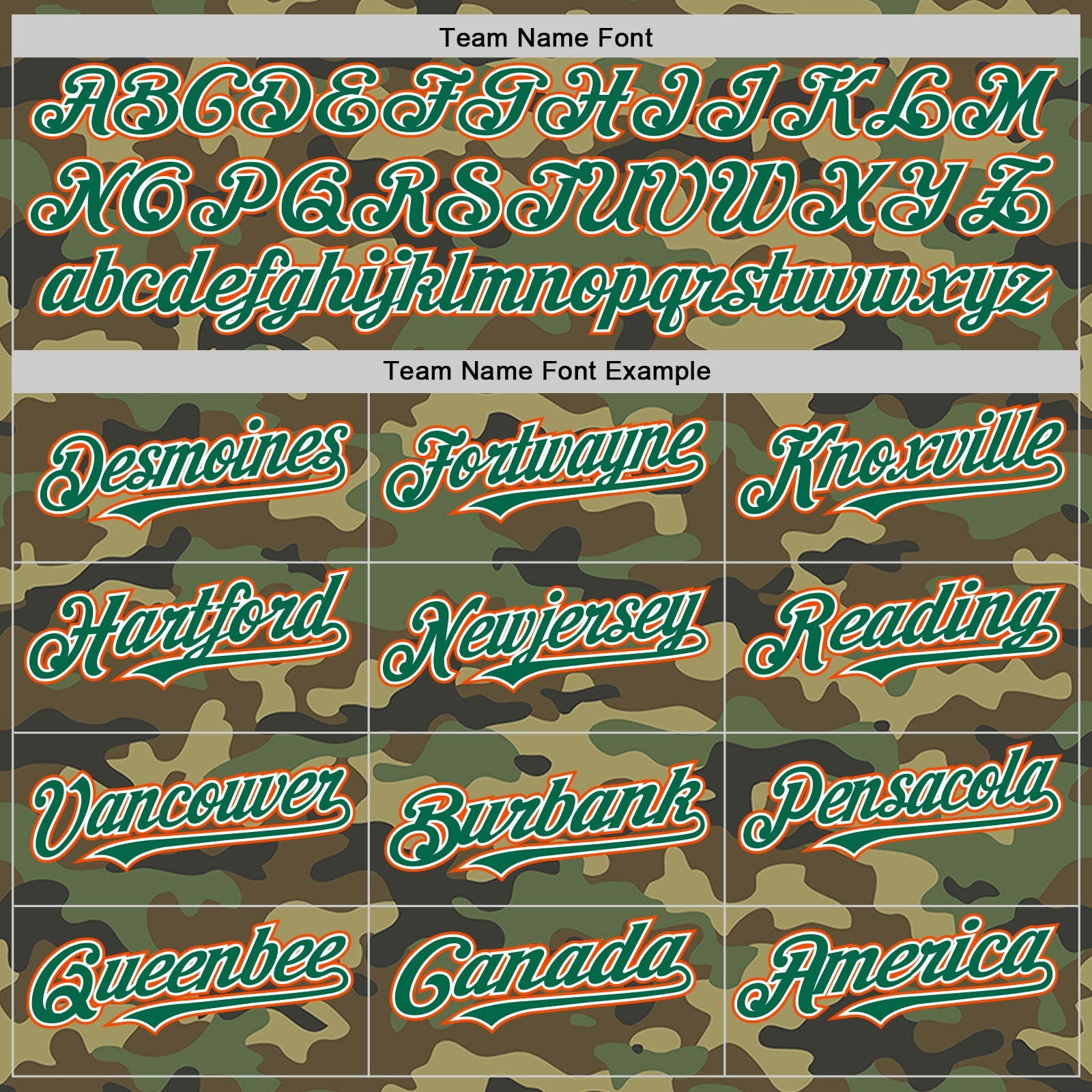 Custom Camo Kelly Green-Orange Bomber Full-Snap Varsity Letterman Salute To Service Hoodie Jacket view 4