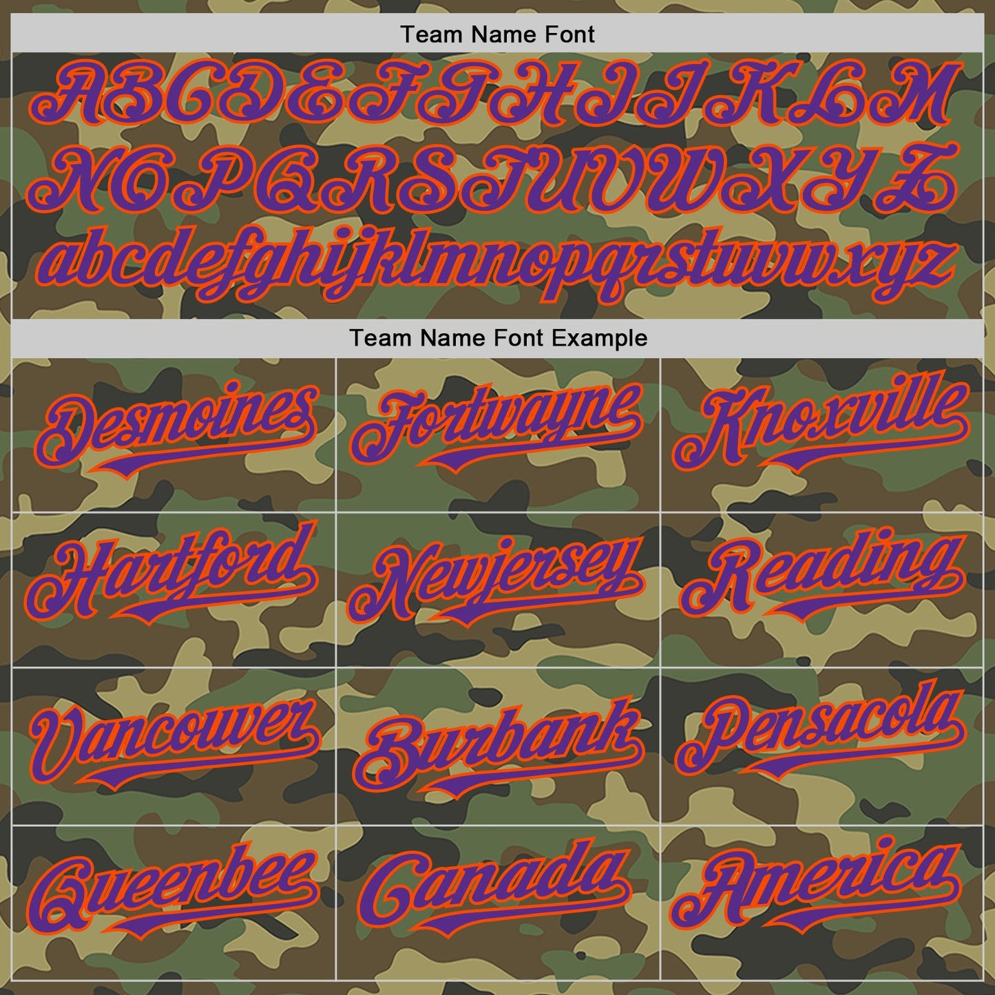 Custom Camo Purple-Orange Bomber Full-Snap Varsity Letterman Salute To Service Hoodie Jacket view 4