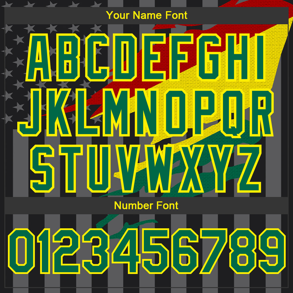 Custom Black Kelly Green Light Yellow-Gray Bolivia Bolivian Flag 3D Bomber Full-Snap Varsity Letterman Hoodie Jacket view 5