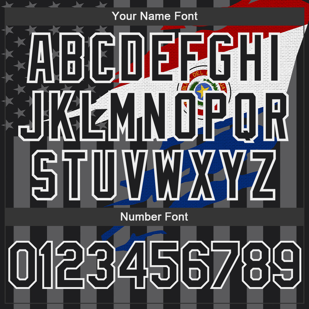 Custom Black Gray-White Paraguay Paraguayan Flag 3D Bomber Full-Snap Varsity Letterman Hoodie Jacket view 5