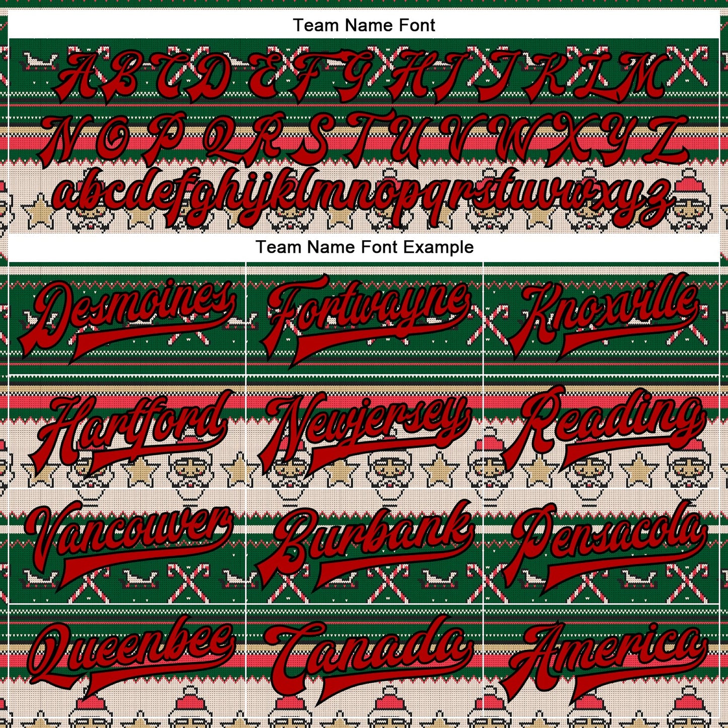 Custom Green Red-Black Christmas 3D Bomber Full-Snap Varsity Letterman Jacket view 6