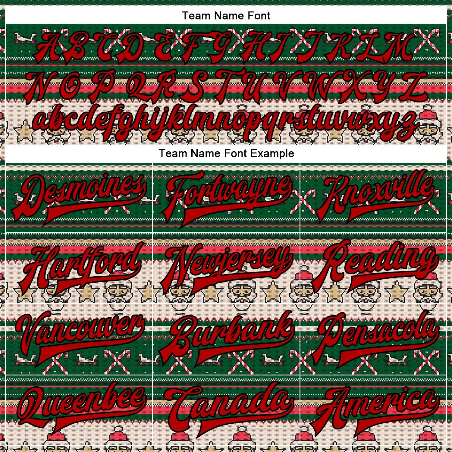 Custom Green Red-Black Christmas 3D Bomber Full-Snap Varsity Letterman Jacket view 6