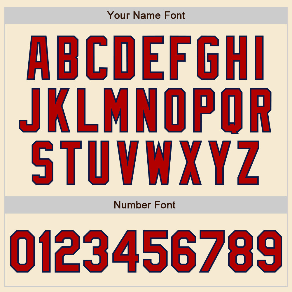Custom Cream Red Navy-White Bomber Varsity Letterman Zipper Jacket view 6