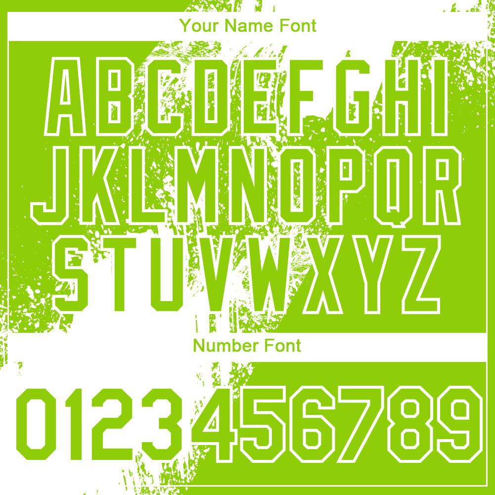 Custom Neon Green White Abstract Brush Stroke 3D Pattern Design Bomber Full-Snap Varsity Letterman Hoodie Jacket view 6