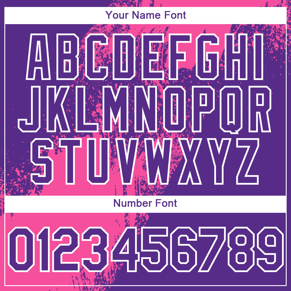 Custom Purple Pink-White Abstract Brush Stroke 3D Pattern Design Bomber Full-Snap Varsity Letterman Hoodie Jacket view 6