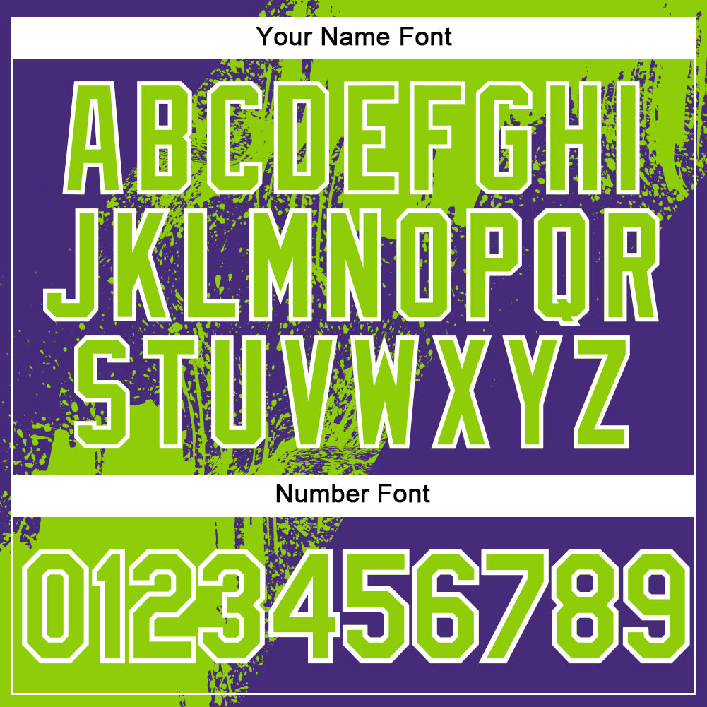 Custom Purple Neon Green-White Abstract Brush Stroke 3D Pattern Design Bomber Full-Snap Varsity Letterman Hoodie Jacket view 6