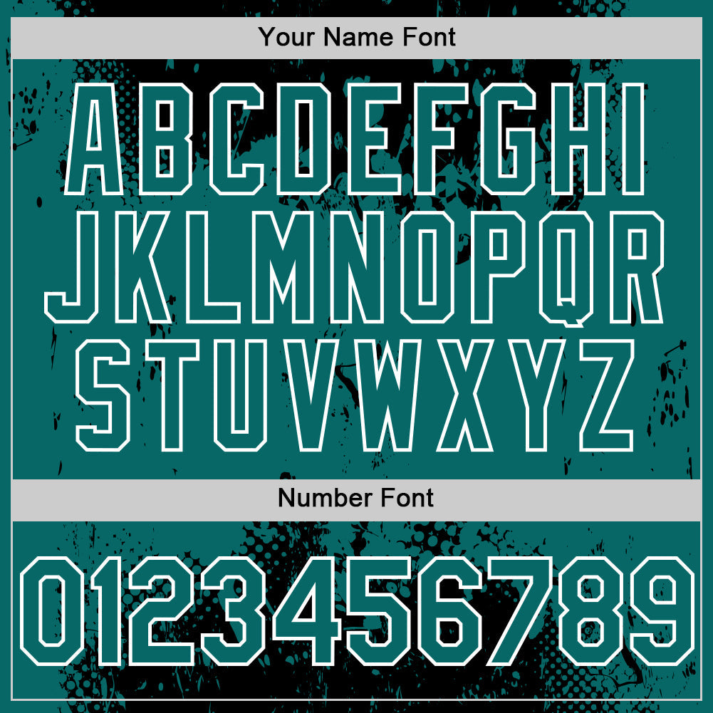 Custom Black Teal-White Splash Art 3D Pattern Design Bomber Full-Snap Varsity Letterman Hoodie Jacket view 6
