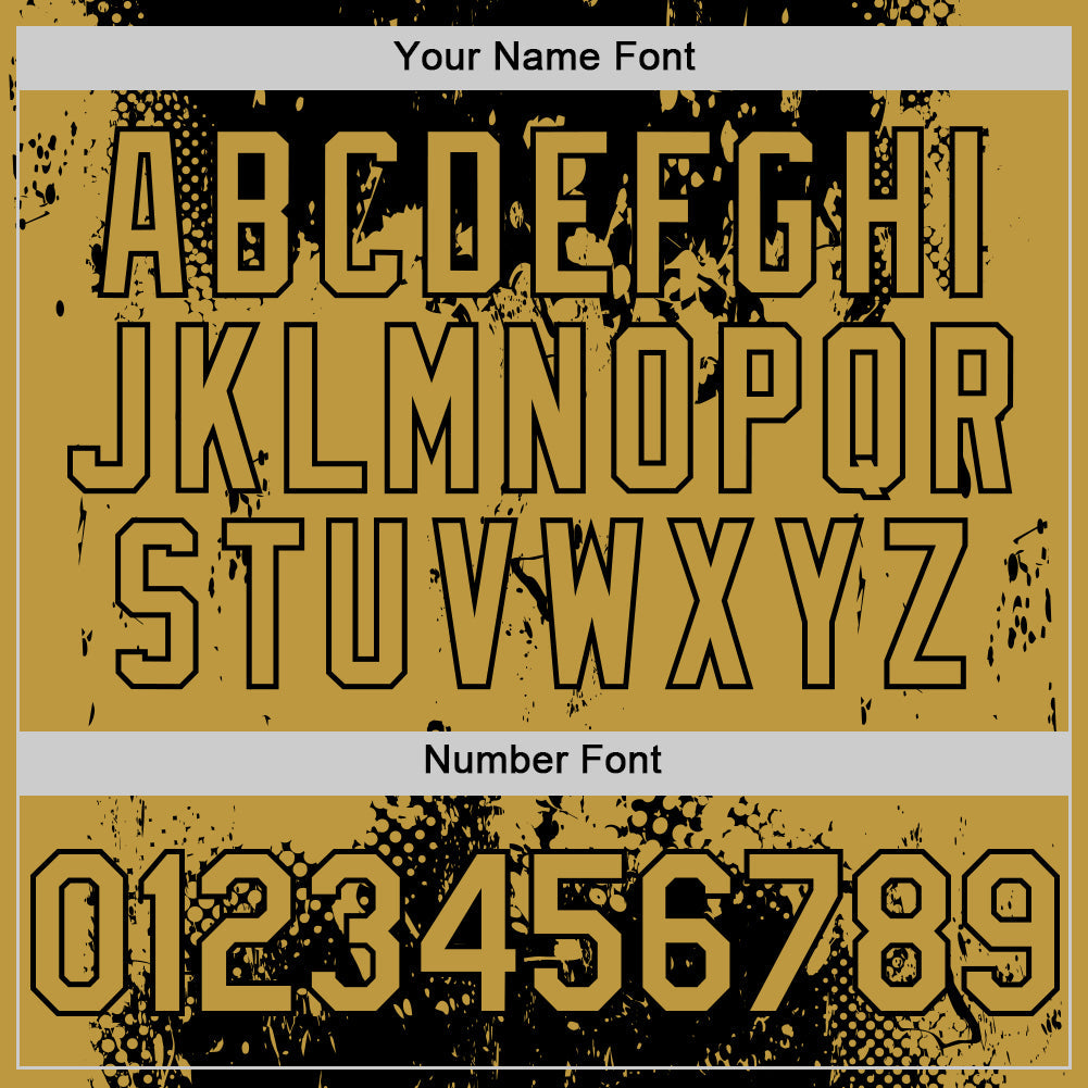 Custom Black Old Gold Splash Art 3D Pattern Design Bomber Full-Snap Varsity Letterman Hoodie Jacket view 6