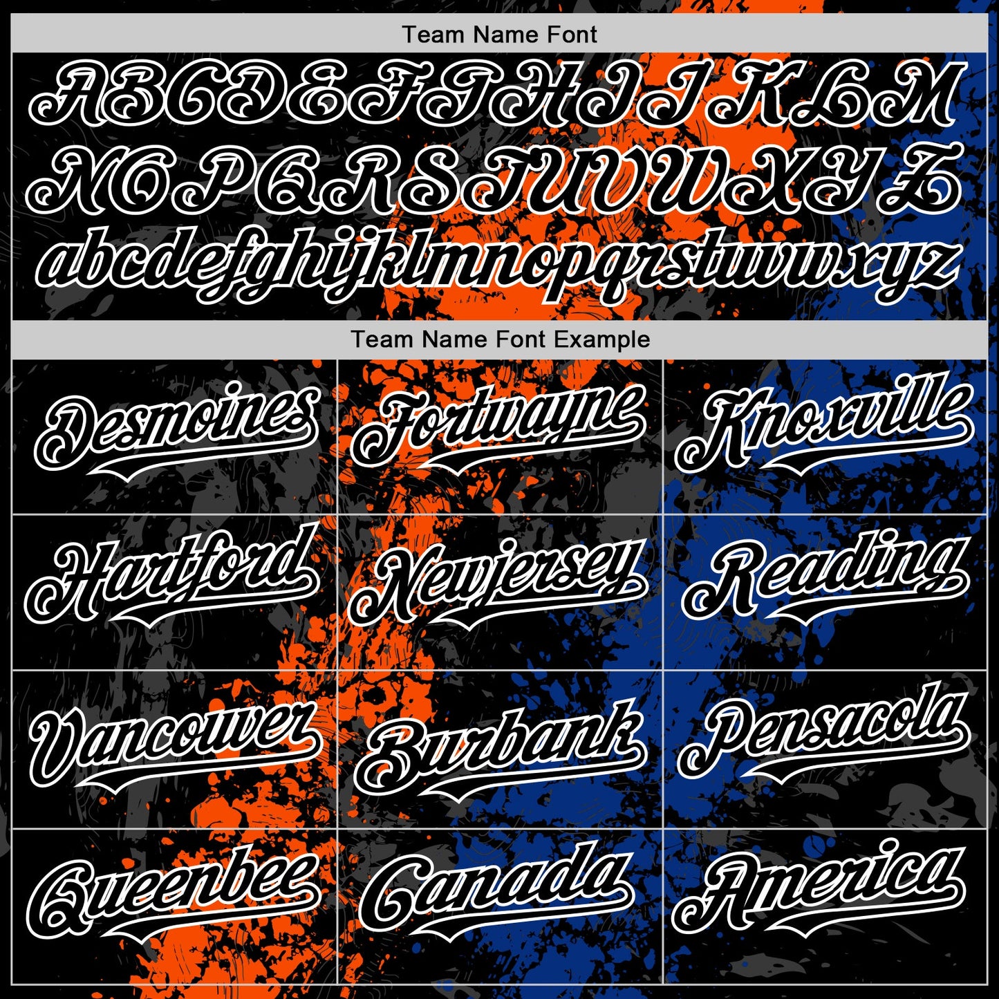 Custom Black Orange Royal-White Splash Art 3D Pattern Design Bomber Full-Snap Varsity Letterman Hoodie Jacket view 5