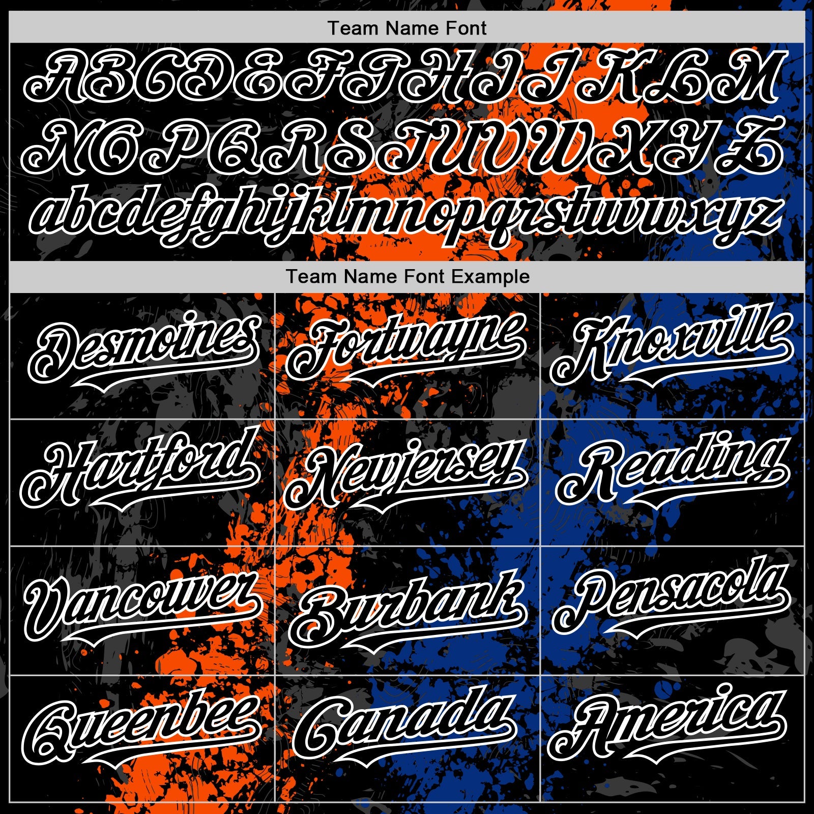 Custom Black Orange Royal-White Splash Art 3D Pattern Design Bomber Full-Snap Varsity Letterman Hoodie Jacket view 5