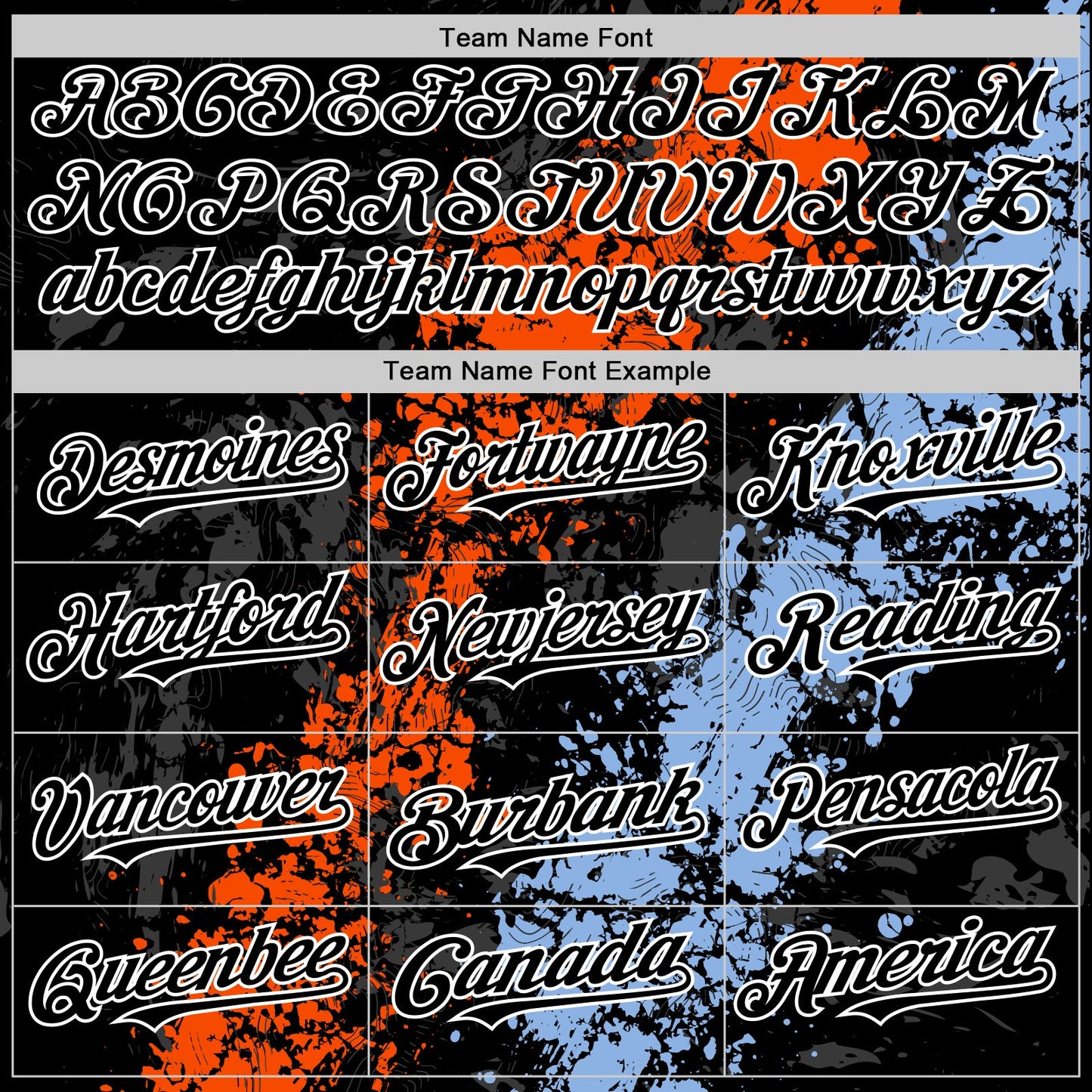 Custom Black Orange Light Blue-White Splash Art 3D Pattern Design Bomber Full-Snap Varsity Letterman Hoodie Jacket view 5