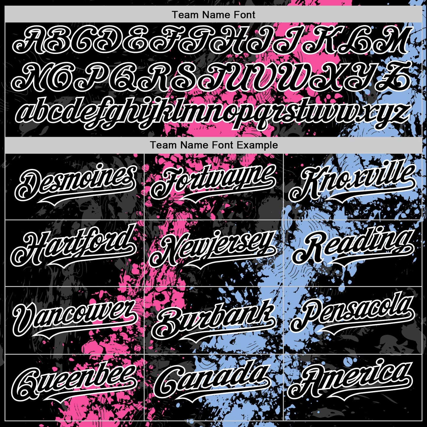 Custom Black Pink Light Blue-White Splash Art 3D Pattern Design Bomber Full-Snap Varsity Letterman Hoodie Jacket view 5