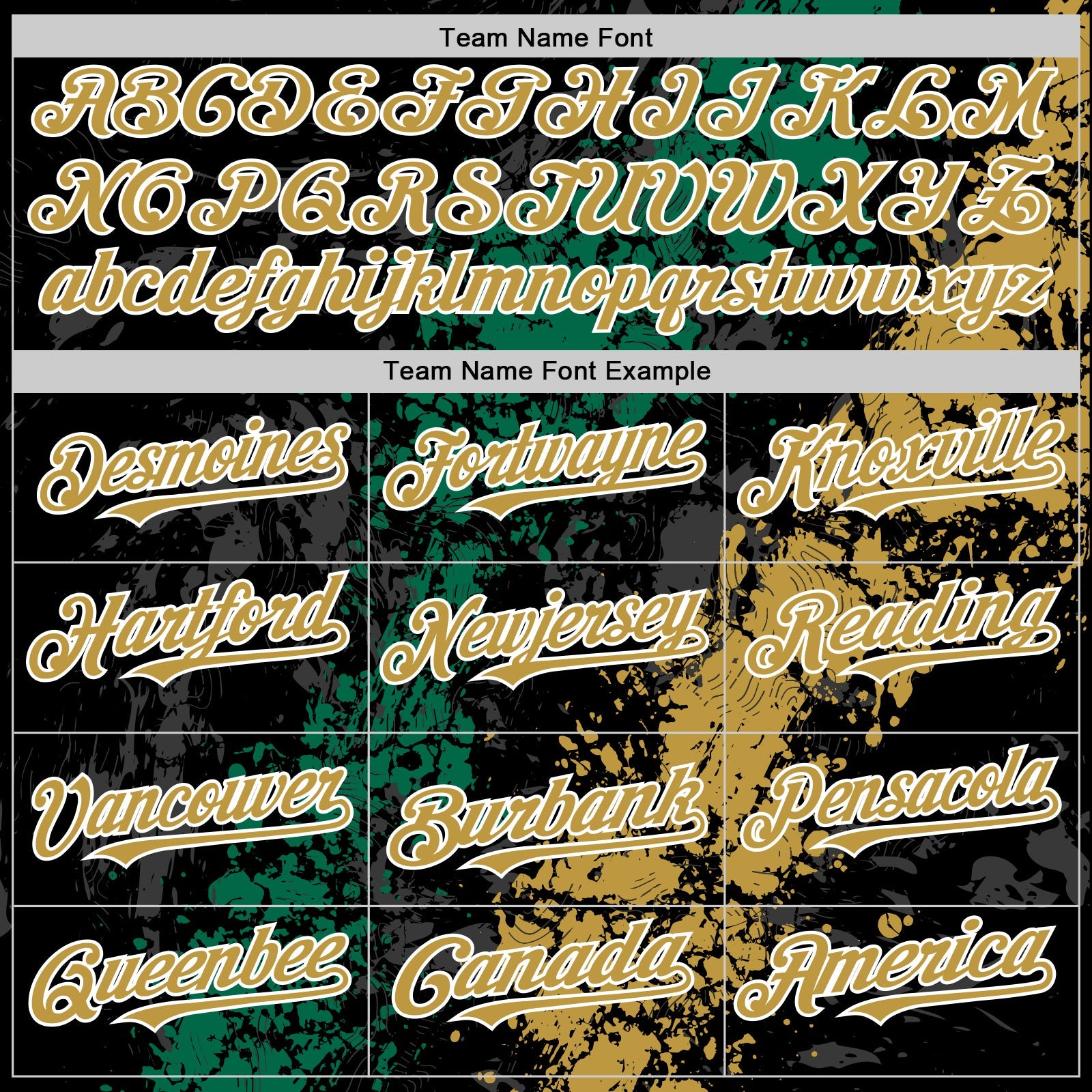 Custom Black Old Gold Kelly Green-White Splash Art 3D Pattern Design Bomber Full-Snap Varsity Letterman Hoodie Jacket view 5