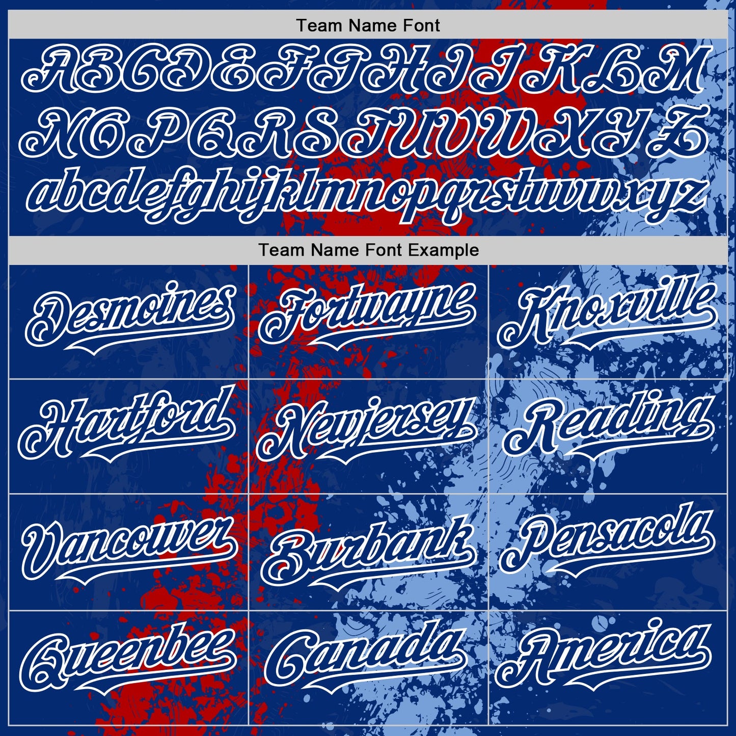 Custom Royal Red Light Blue-White Splash Art 3D Pattern Design Bomber Full-Snap Varsity Letterman Hoodie Jacket view 5