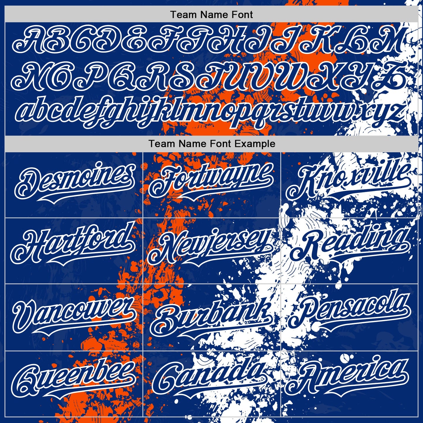 Custom Royal Orange-White Splash Art 3D Pattern Design Bomber Full-Snap Varsity Letterman Hoodie Jacket view 5
