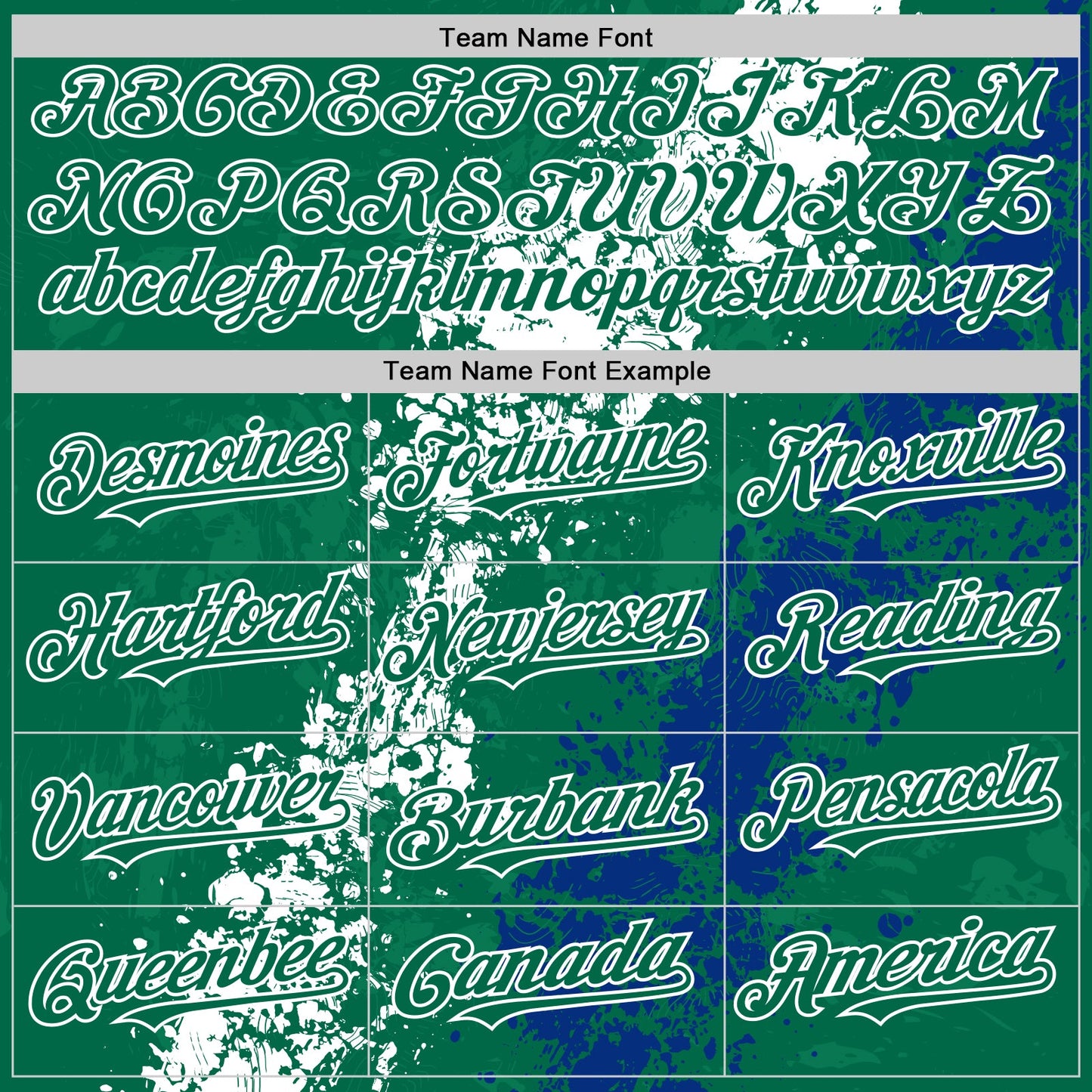 Custom Kelly Green White-Royal Splash Art 3D Pattern Design Bomber Full-Snap Varsity Letterman Hoodie Jacket view 5
