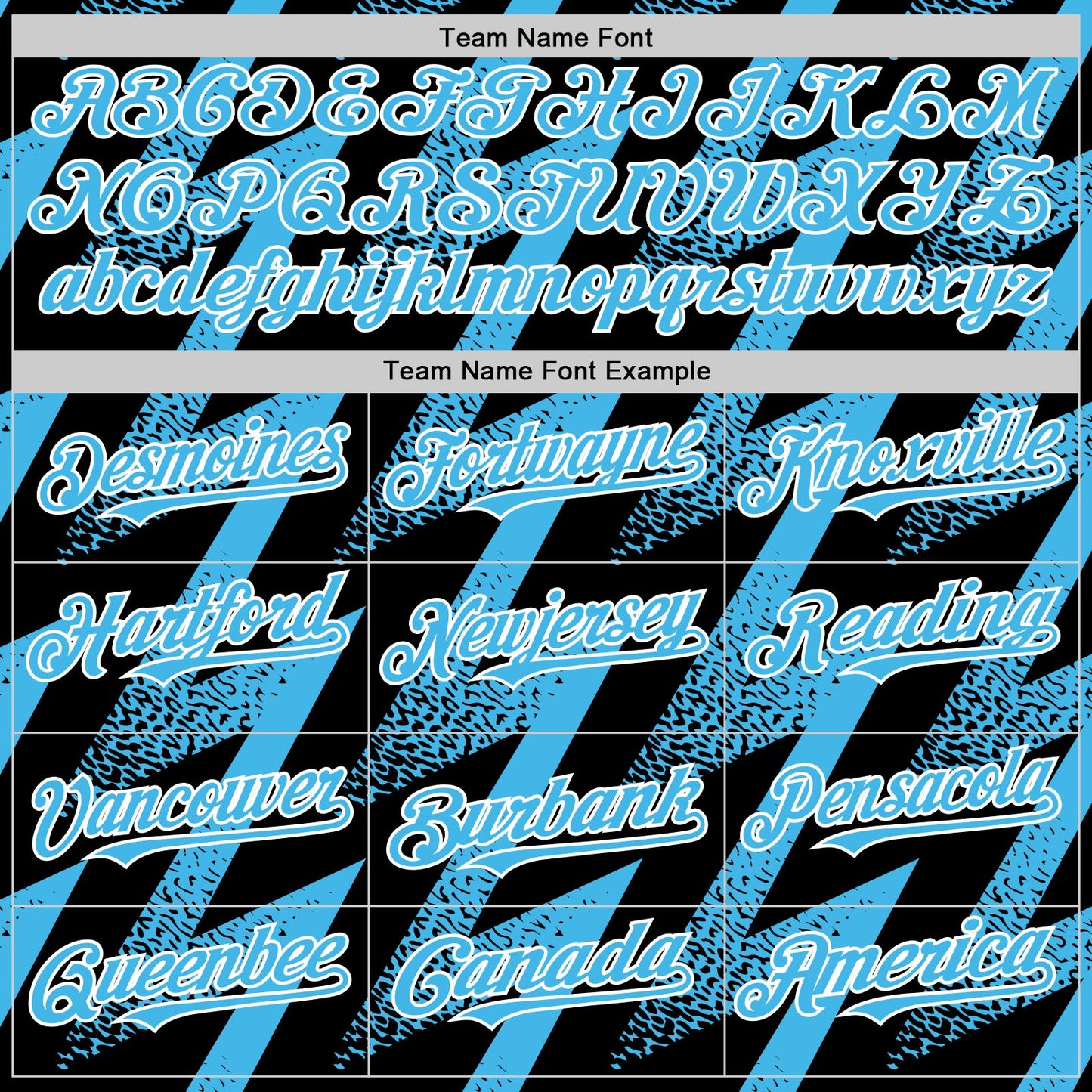 Custom Black Sky Blue-White Zigzag Shape 3D Pattern Design Bomber Full-Snap Varsity Letterman Hoodie Jacket view 5