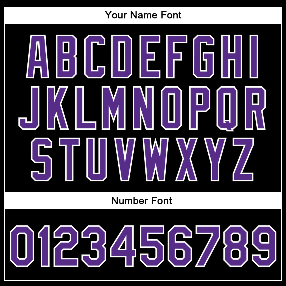 Custom Black Purple-White Bomber Full-Snap Varsity Faux Leather Letterman Jacket view 4
