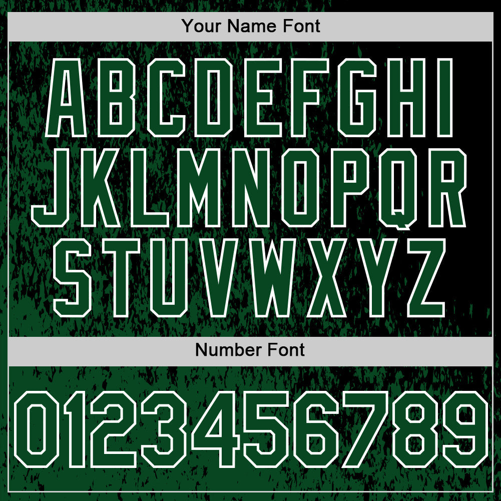 Custom Black Green-White Abstract Fragment Art 3D Pattern Design Bomber Full-Snap Varsity Letterman Hoodie Jacket view 6