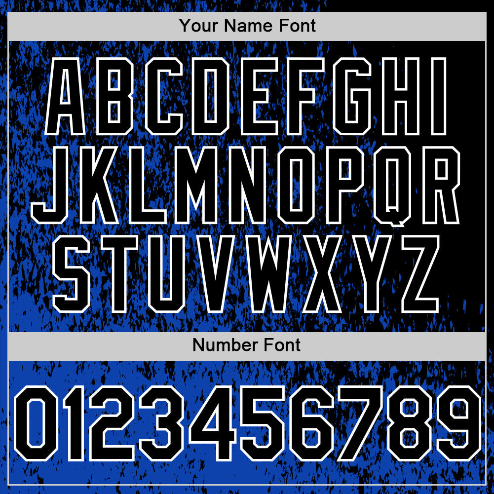 Custom Thunder Blue Black-White Abstract Fragment Art 3D Pattern Design Bomber Full-Snap Varsity Letterman Hoodie Jacket view 6
