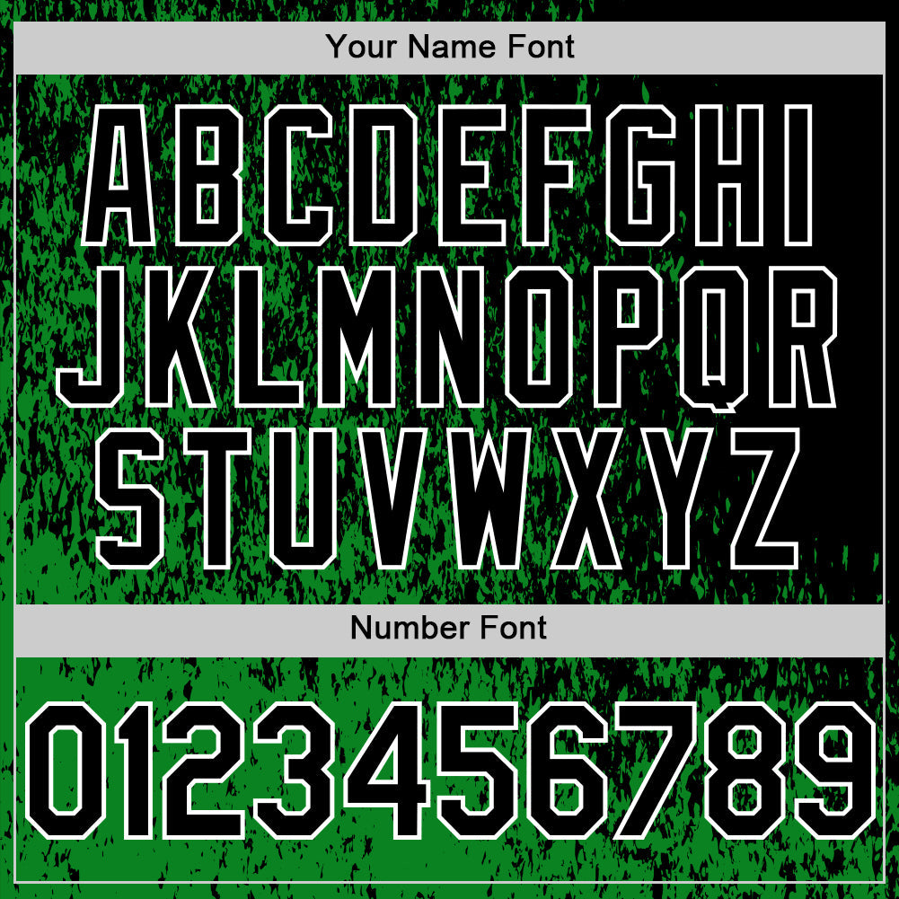 Custom Grass Green Black-White Abstract Fragment Art 3D Pattern Design Bomber Full-Snap Varsity Letterman Hoodie Jacket view 6