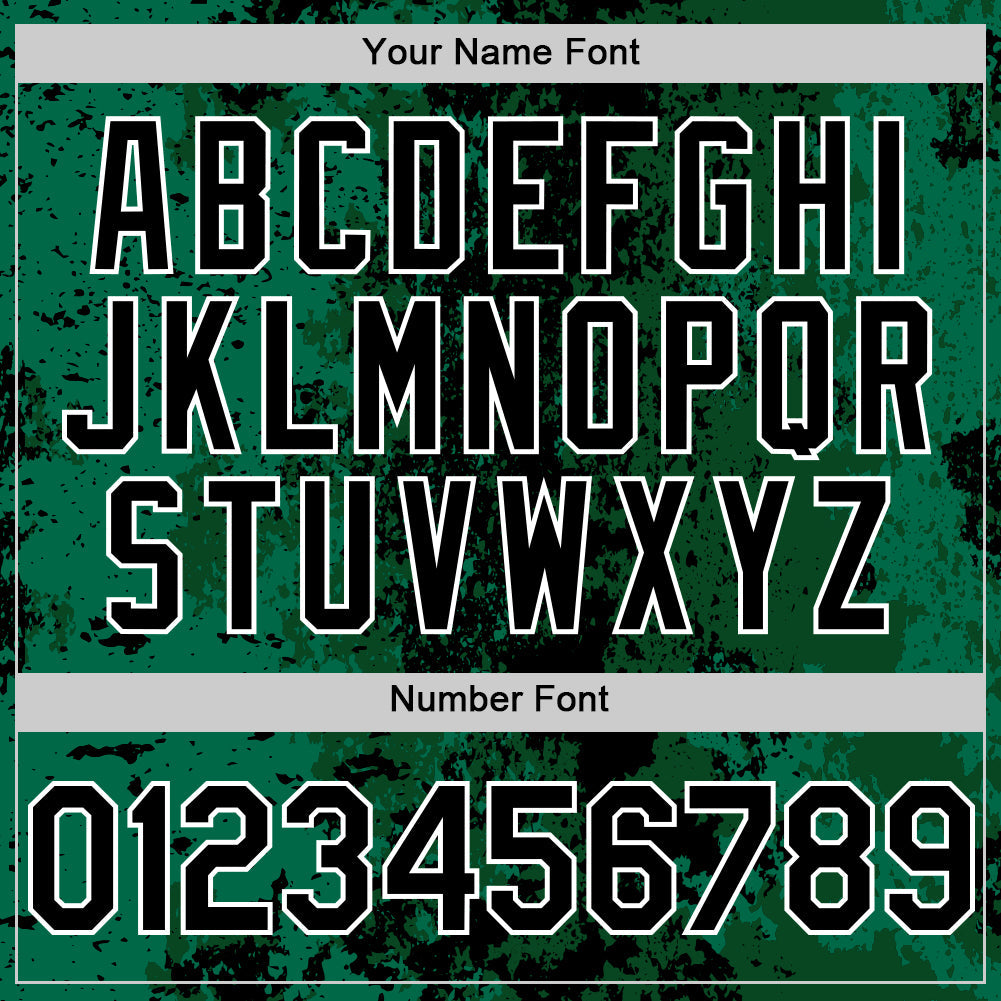 Custom Green Black-White 3D Pattern Design Bomber Full-Snap Varsity Letterman Hoodie Jacket view 6