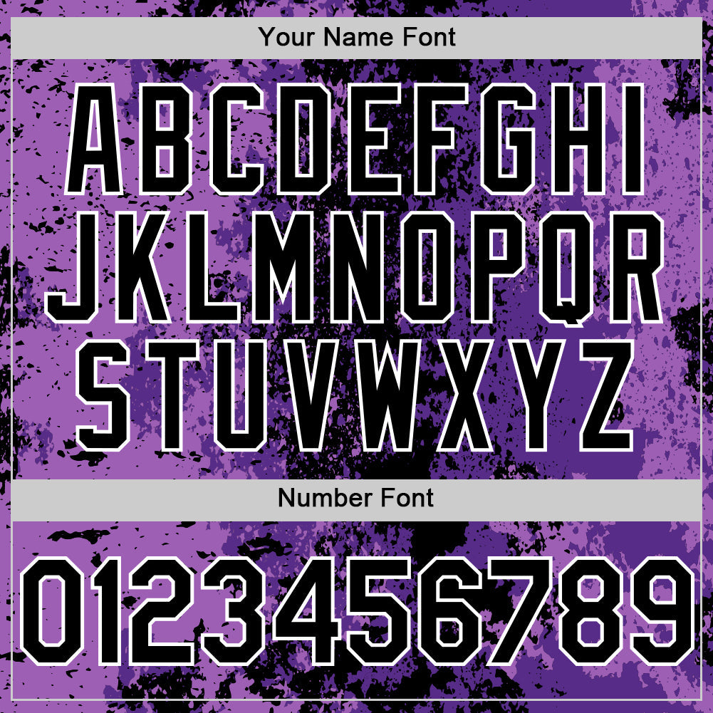 Custom Purple Black-White 3D Pattern Design Bomber Full-Snap Varsity Letterman Hoodie Jacket view 6