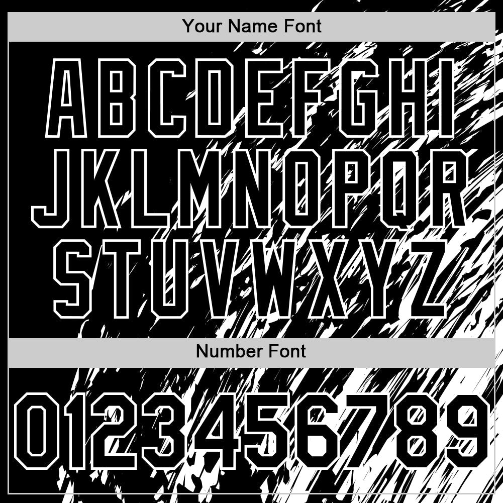 Custom Black Black-White 3D Pattern Design Bomber Full-Snap Varsity Letterman Hoodie Jacket view 6
