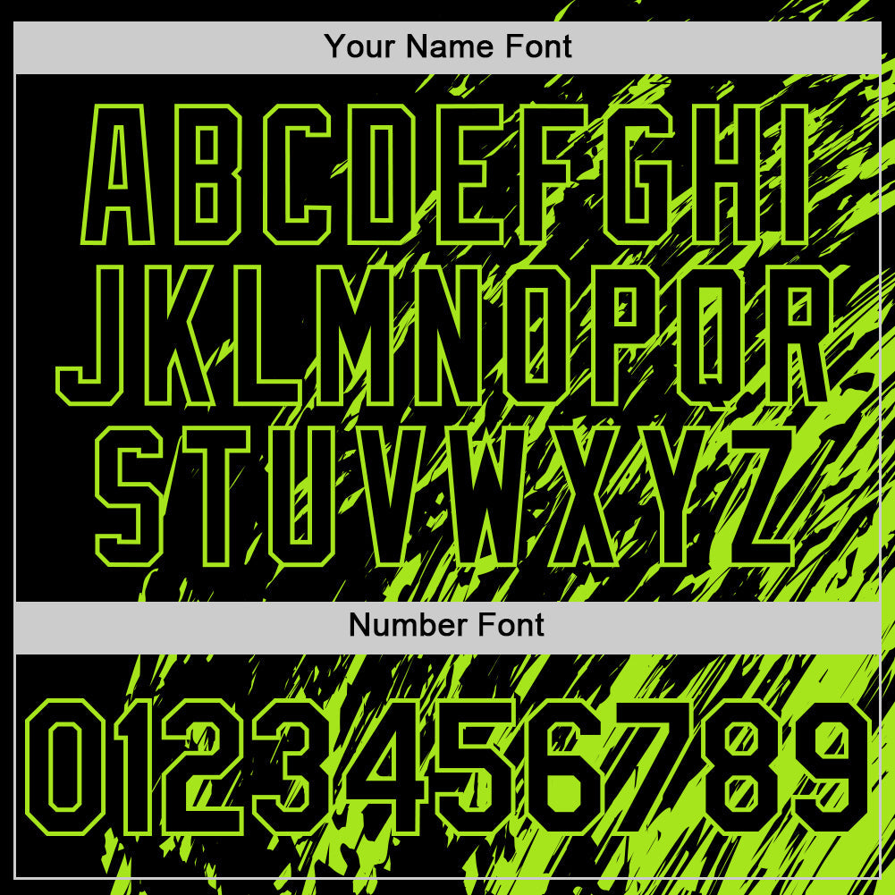 Custom Black Black-Neon Green 3D Pattern Design Bomber Full-Snap Varsity Letterman Hoodie Jacket view 6