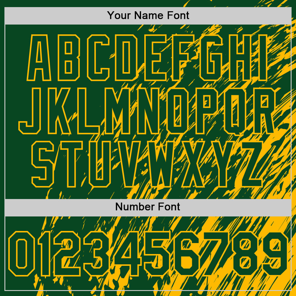 Custom Green Green-Gold 3D Pattern Design Bomber Full-Snap Varsity Letterman Hoodie Jacket view 6