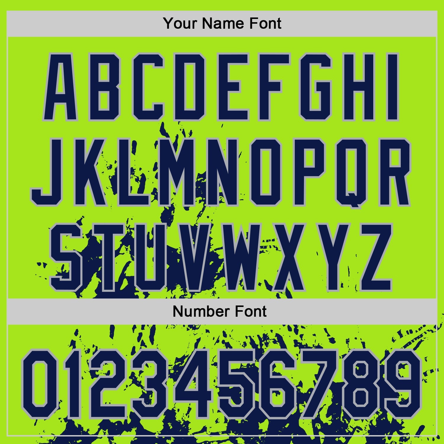 Custom Neon Green Navy-Gray Splash Art 3D Pattern Design Bomber Full-Snap Varsity Letterman Hoodie Jacket view 6
