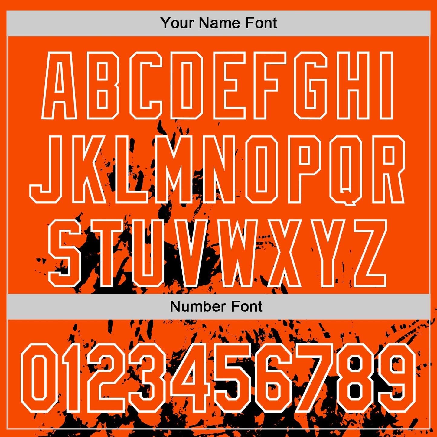 Custom Orange Black-White Splash Art 3D Pattern Design Bomber Full-Snap Varsity Letterman Hoodie Jacket view 6