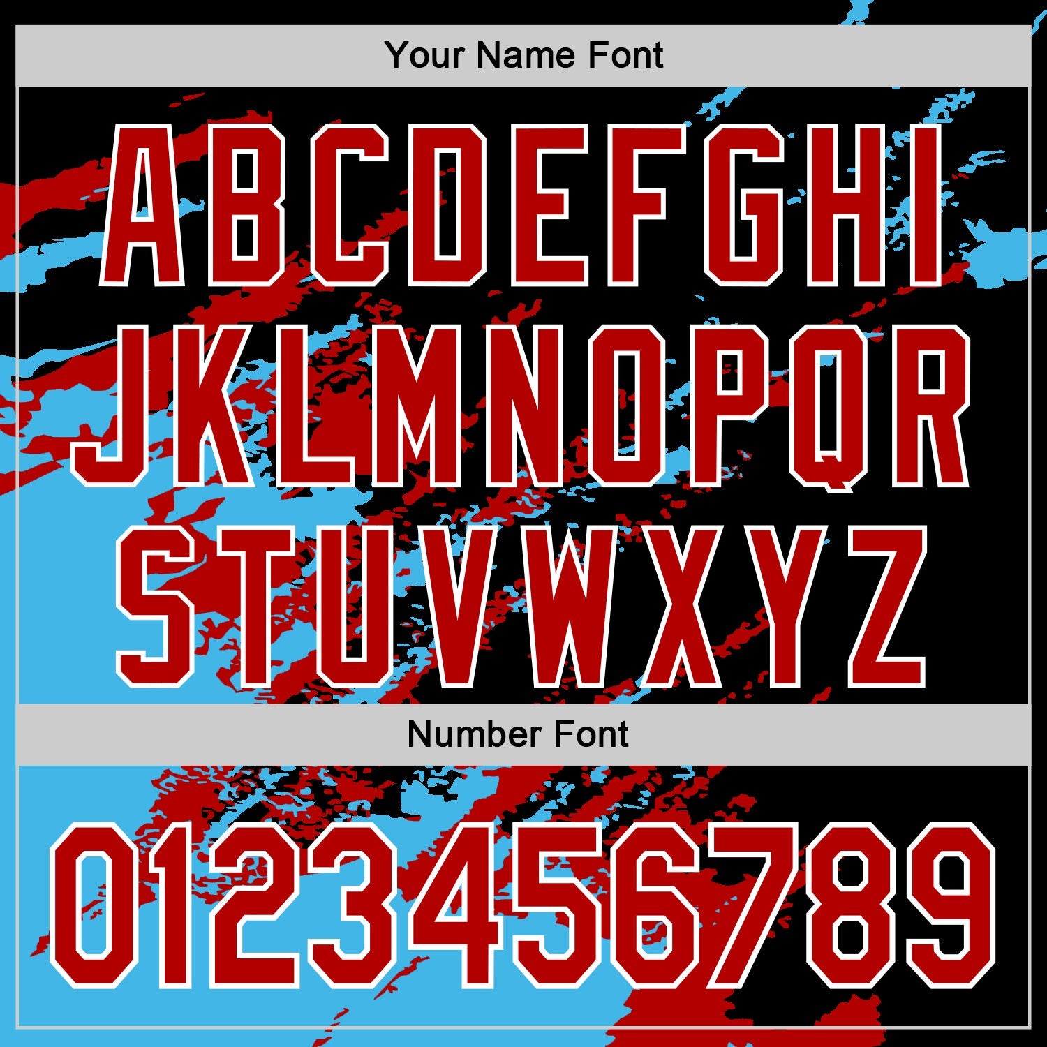 Custom Black Red Sky Blue-White Splash Art 3D Pattern Design Bomber Full-Snap Varsity Letterman Hoodie Jacket view 6