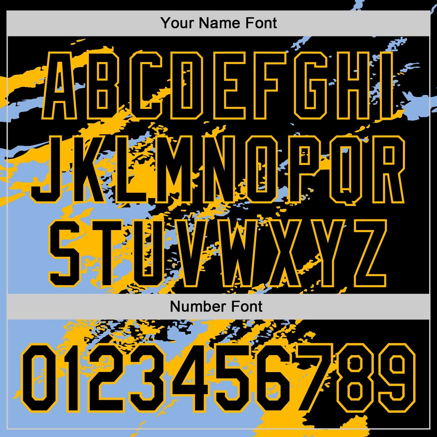 Custom Black Light Blue-Gold Splash Art 3D Pattern Design Bomber Full-Snap Varsity Letterman Hoodie Jacket view 6