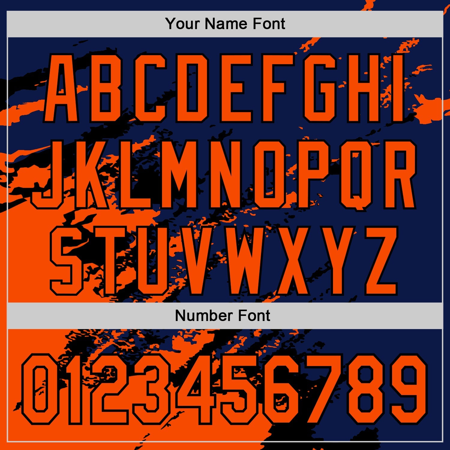 Custom Royal Orange-Black Splash Art 3D Pattern Design Bomber Full-Snap Varsity Letterman Hoodie Jacket view 6