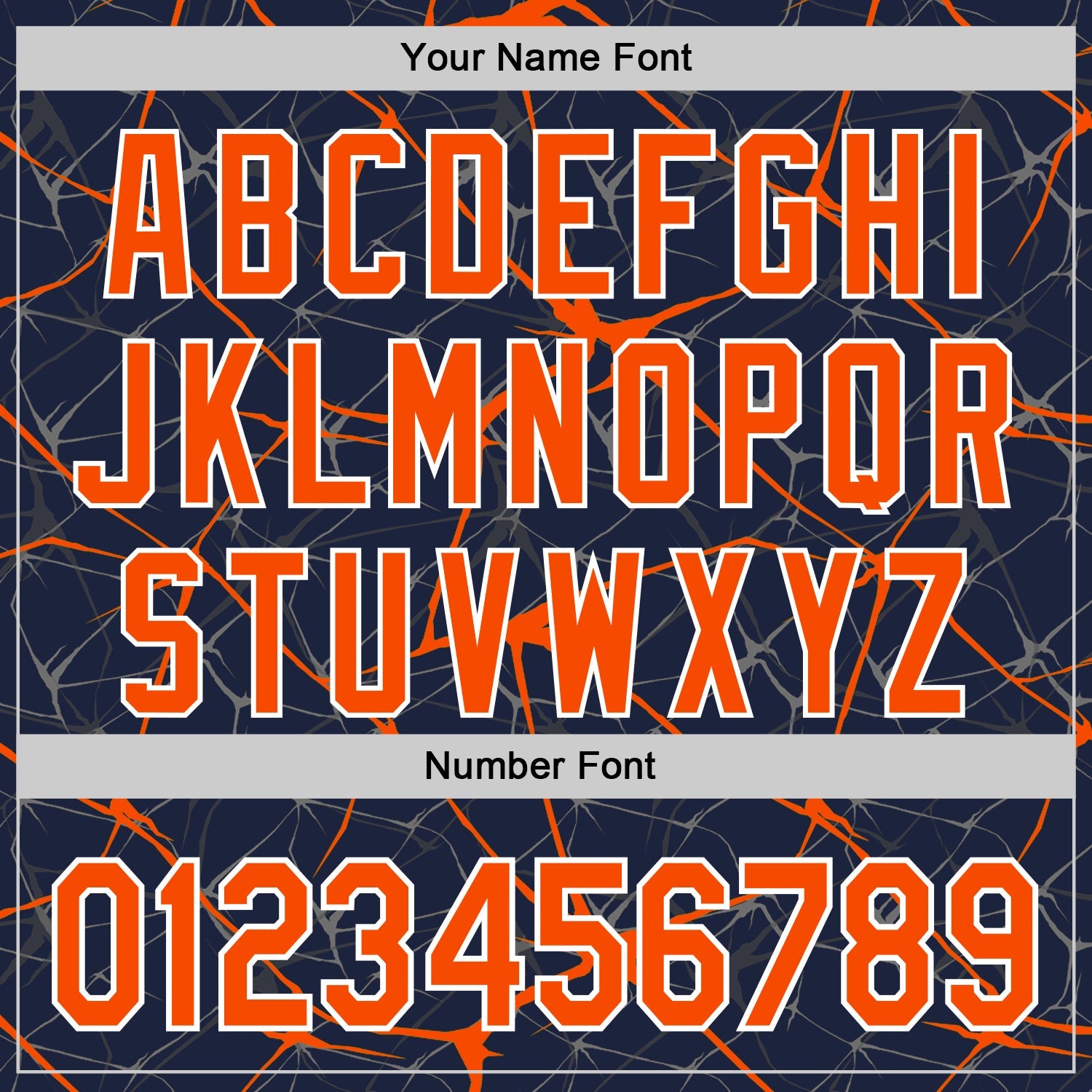 Custom Navy Orange-White Abstract Network 3D Pattern Design Bomber Full-Snap Varsity Letterman Hoodie Jacket view 6