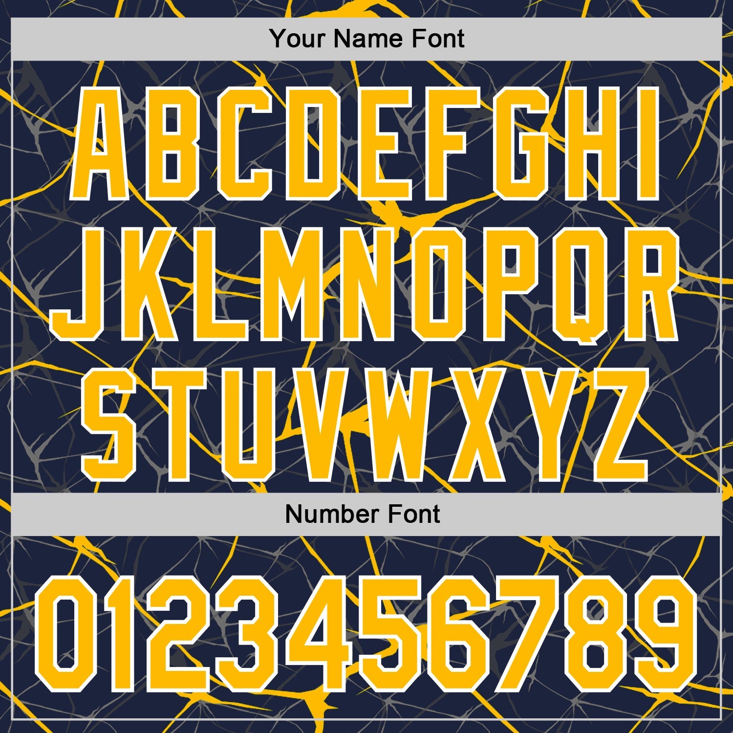 Custom Navy Gold-White Abstract Network 3D Pattern Design Bomber Full-Snap Varsity Letterman Hoodie Jacket view 6