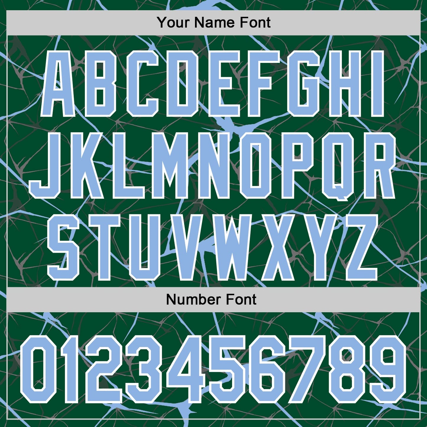 Custom Kelly Green Light Blue-White Abstract Network 3D Pattern Design Bomber Full-Snap Varsity Letterman Hoodie Jacket view 6