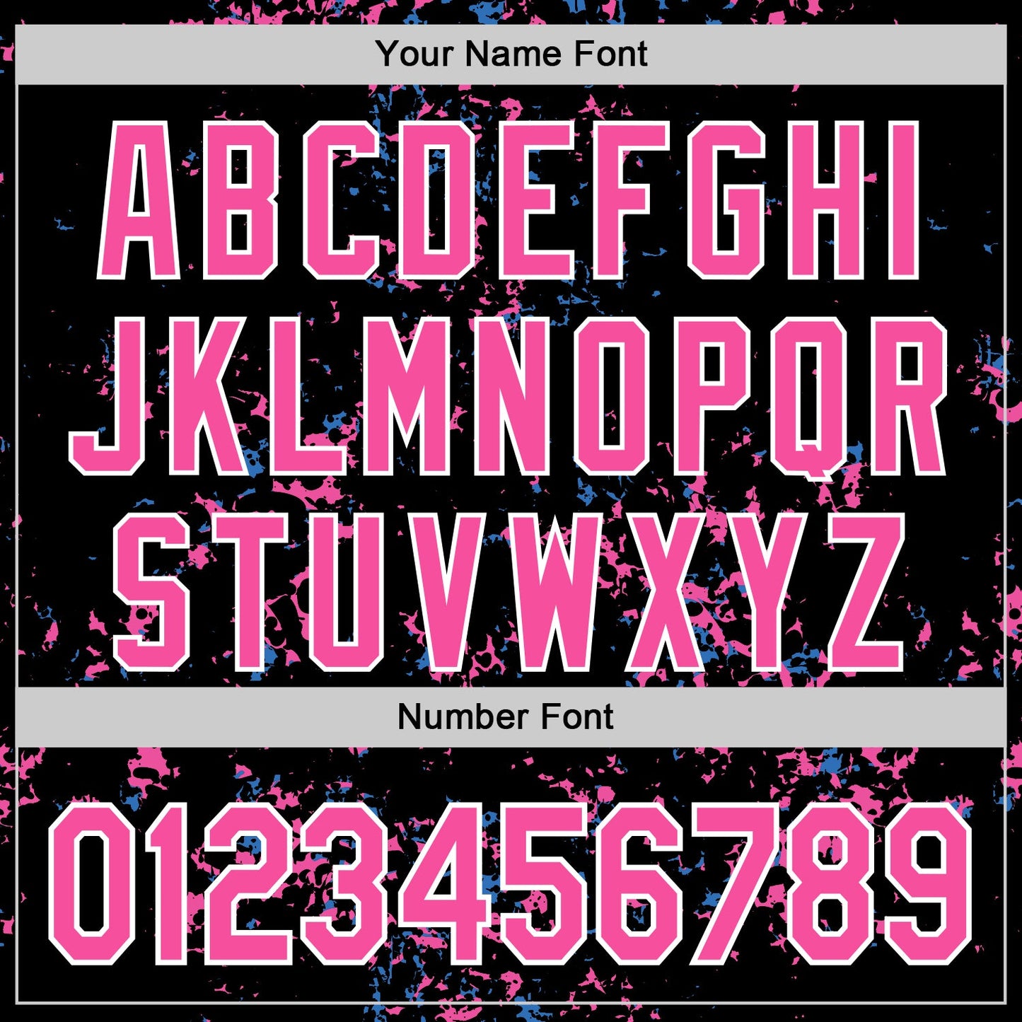 Custom Black Pink Sky Blue-White Fragment Pattern Bomber Full-Snap Varsity Letterman Hoodie Jacket view 6