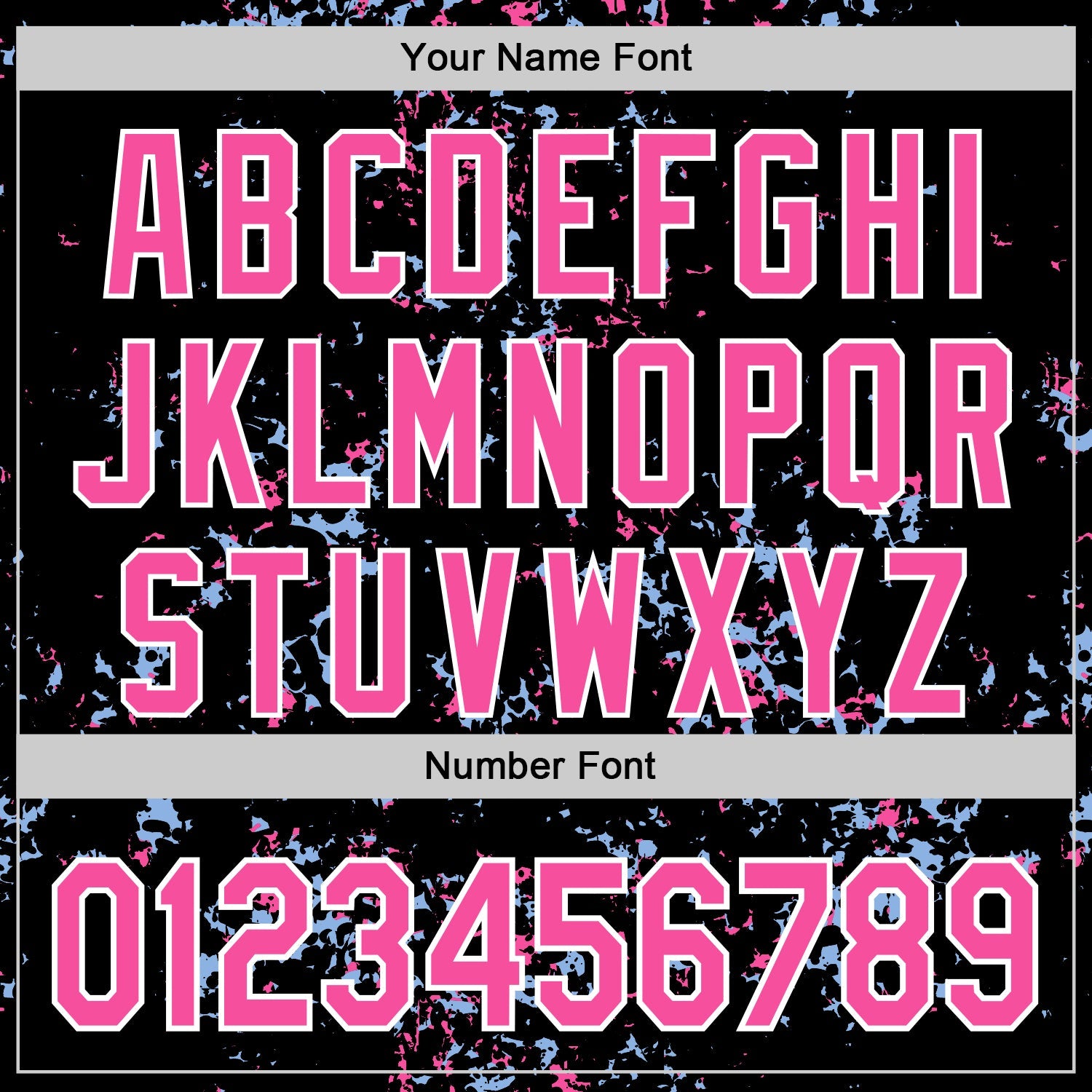 Custom Black Pink Light Blue-White Fragment Pattern Bomber Full-Snap Varsity Letterman Hoodie Jacket view 6