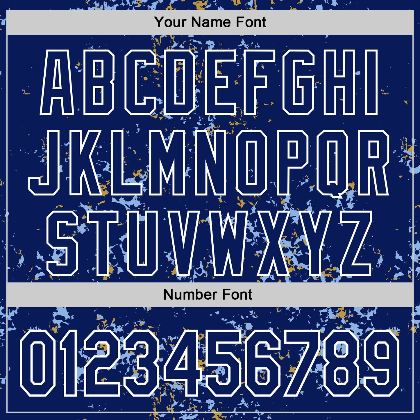 Custom Royal Light Blue Old Gold-White Fragment Pattern Bomber Full-Snap Varsity Letterman Hoodie Jacket view 6
