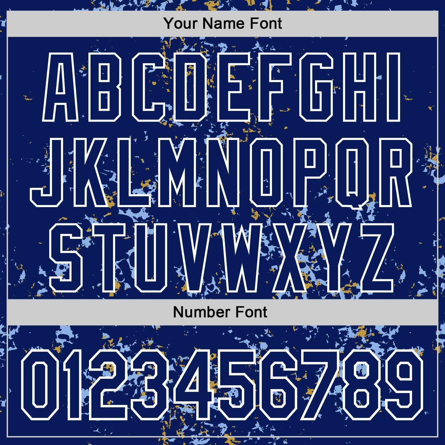 Custom Royal Light Blue Old Gold-White Fragment Pattern Bomber Full-Snap Varsity Letterman Hoodie Jacket view 6