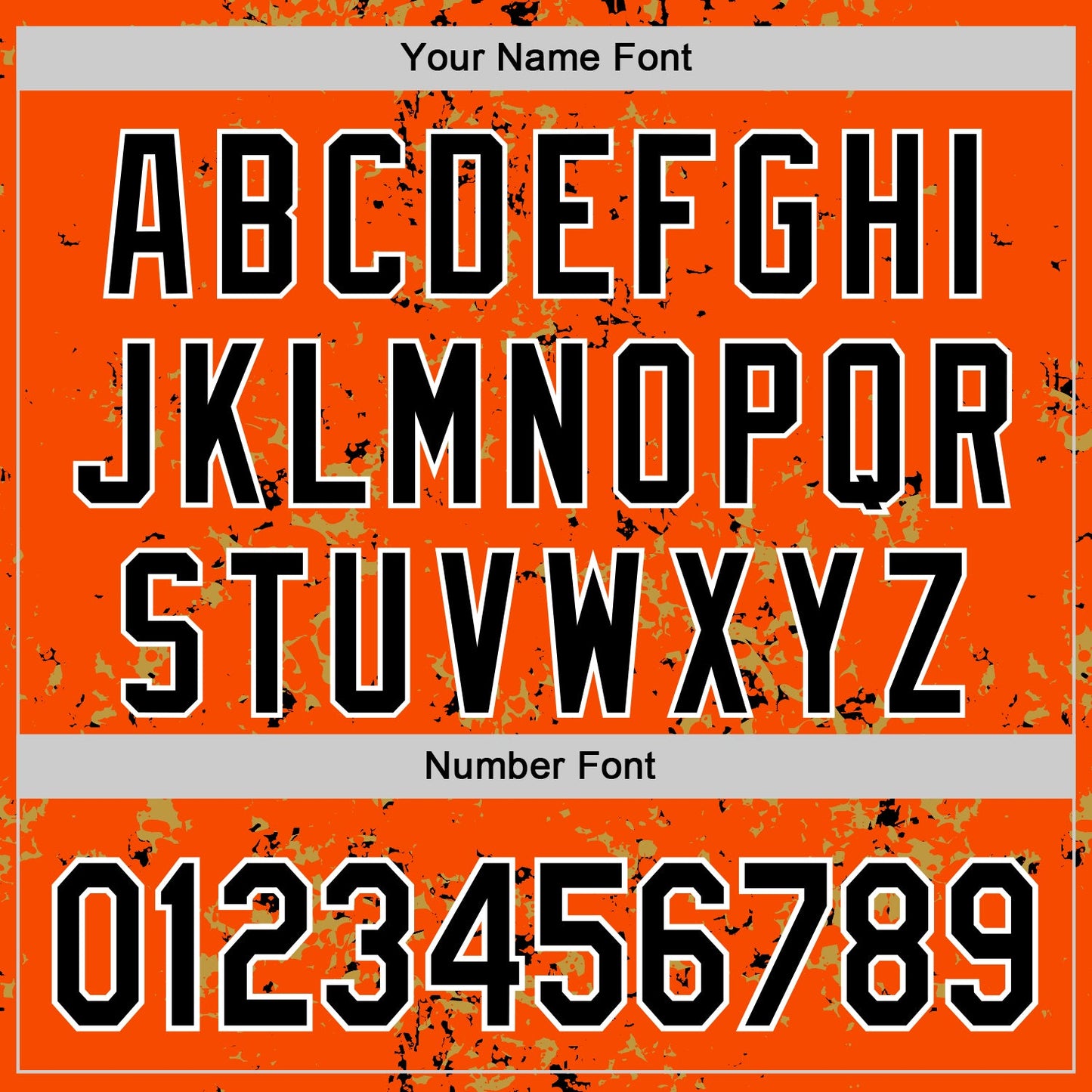 Custom Orange Black Old Gold-White Fragment Pattern Bomber Full-Snap Varsity Letterman Hoodie Jacket view 6